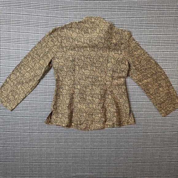 J. Jill Women’s Blazer Brown Tonal Floral Tapestry Button-Up Jacket Size 8 - Picture 8 of 9